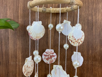 Chuông gió vòng mây sò ngọc [Tự nhiên - không mùi] D45cm CHUONGGIO-03